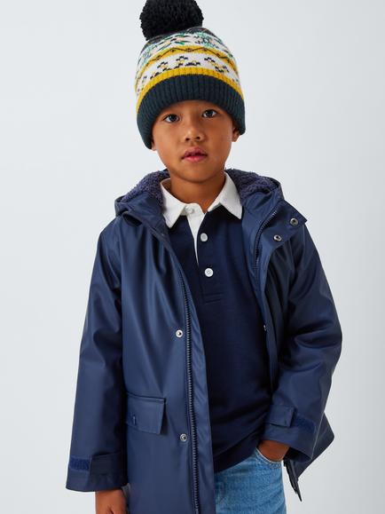 John Lewis Kids' Fairisle Beanie Hat, Yellow Multi - view 2, Yellow Multi