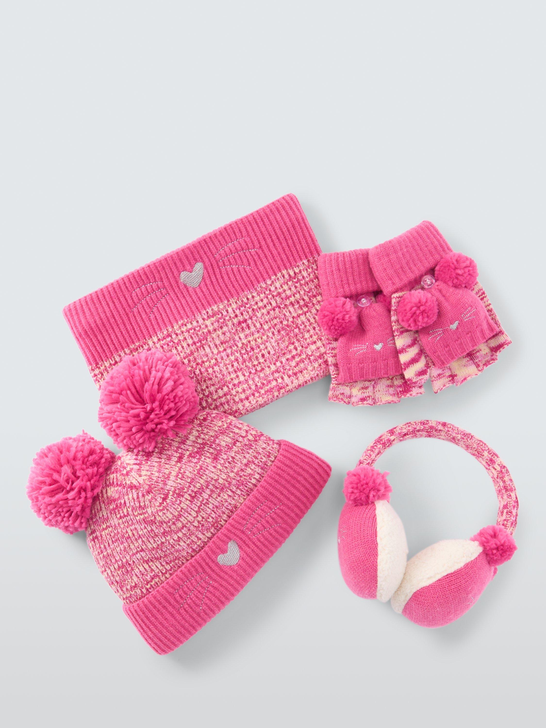 Product image 5 of 5, which shows John Lewis Kids' Cat Beanie Hat, Pink, 3-5 years