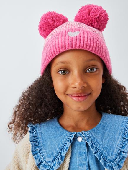 John Lewis Kids' Cat Beanie Hat, Pink, Pink