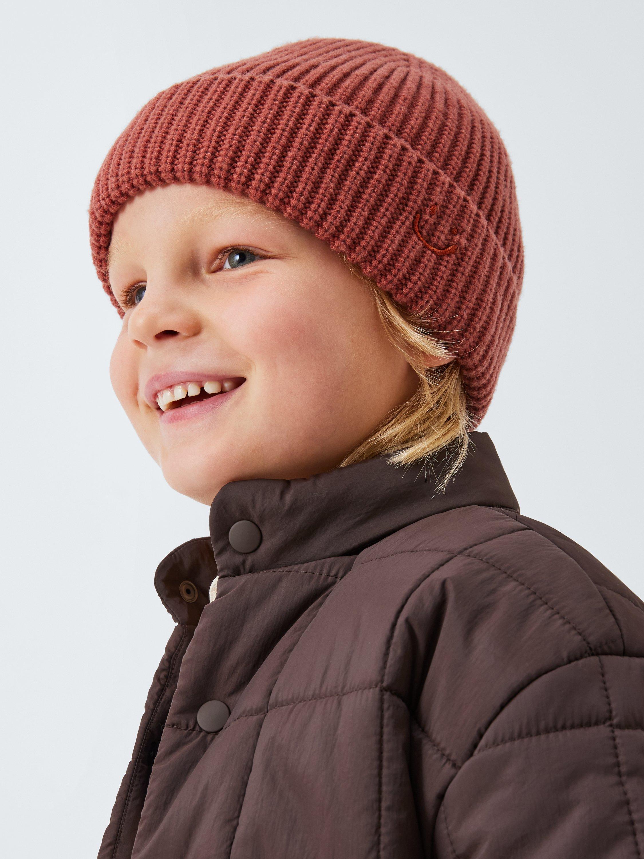 Product image 1 of 4, which shows John Lewis Kids' Knit Beanie Hat, Orange, 3-5 years