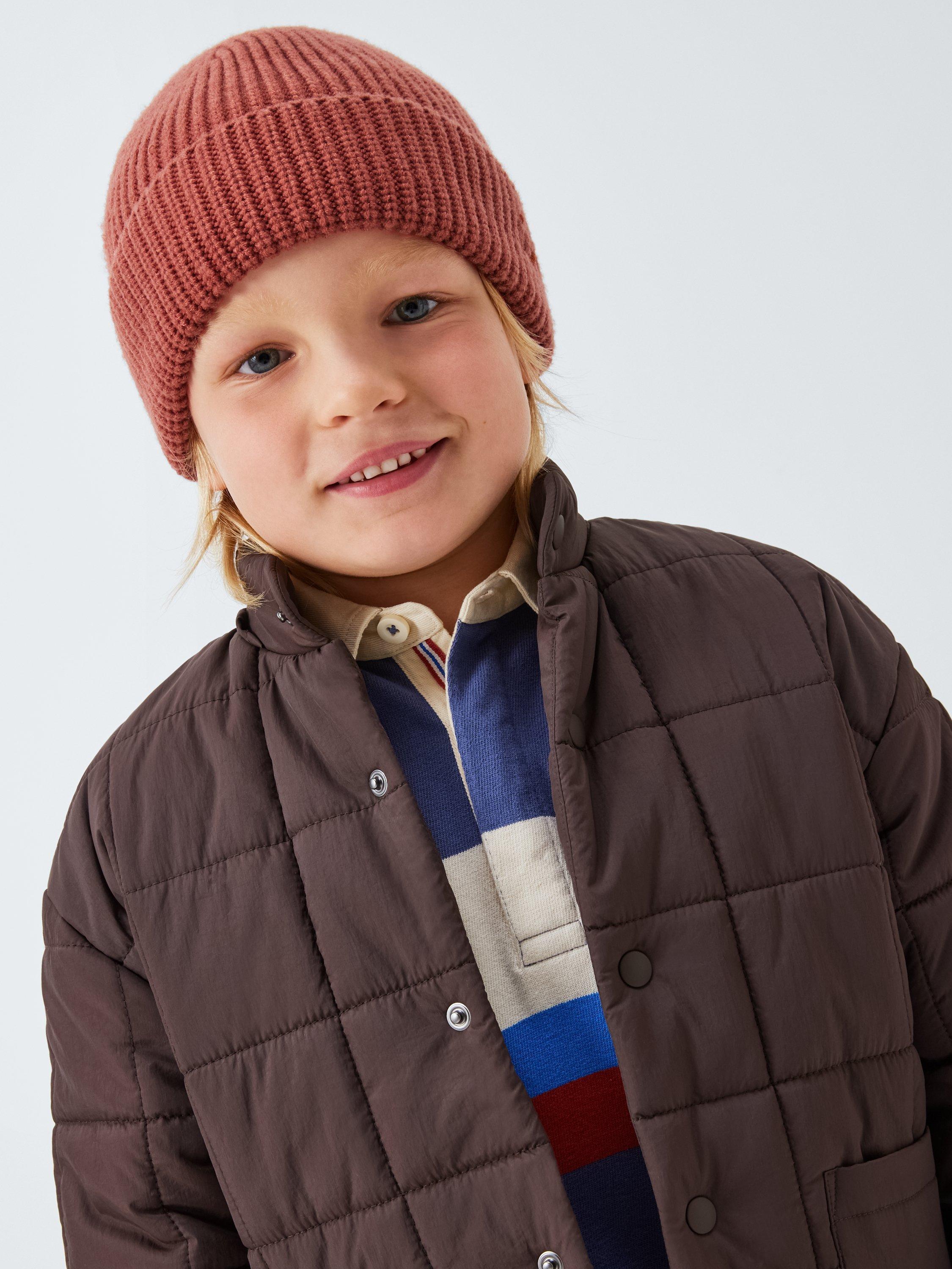 Product image 4 of 4, which shows John Lewis Kids' Knit Beanie Hat, Orange, 3-5 years