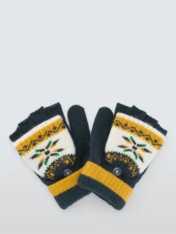 John Lewis Kids' Fairisle Flip Top Gloves, Yellow Multi, Yellow Multi