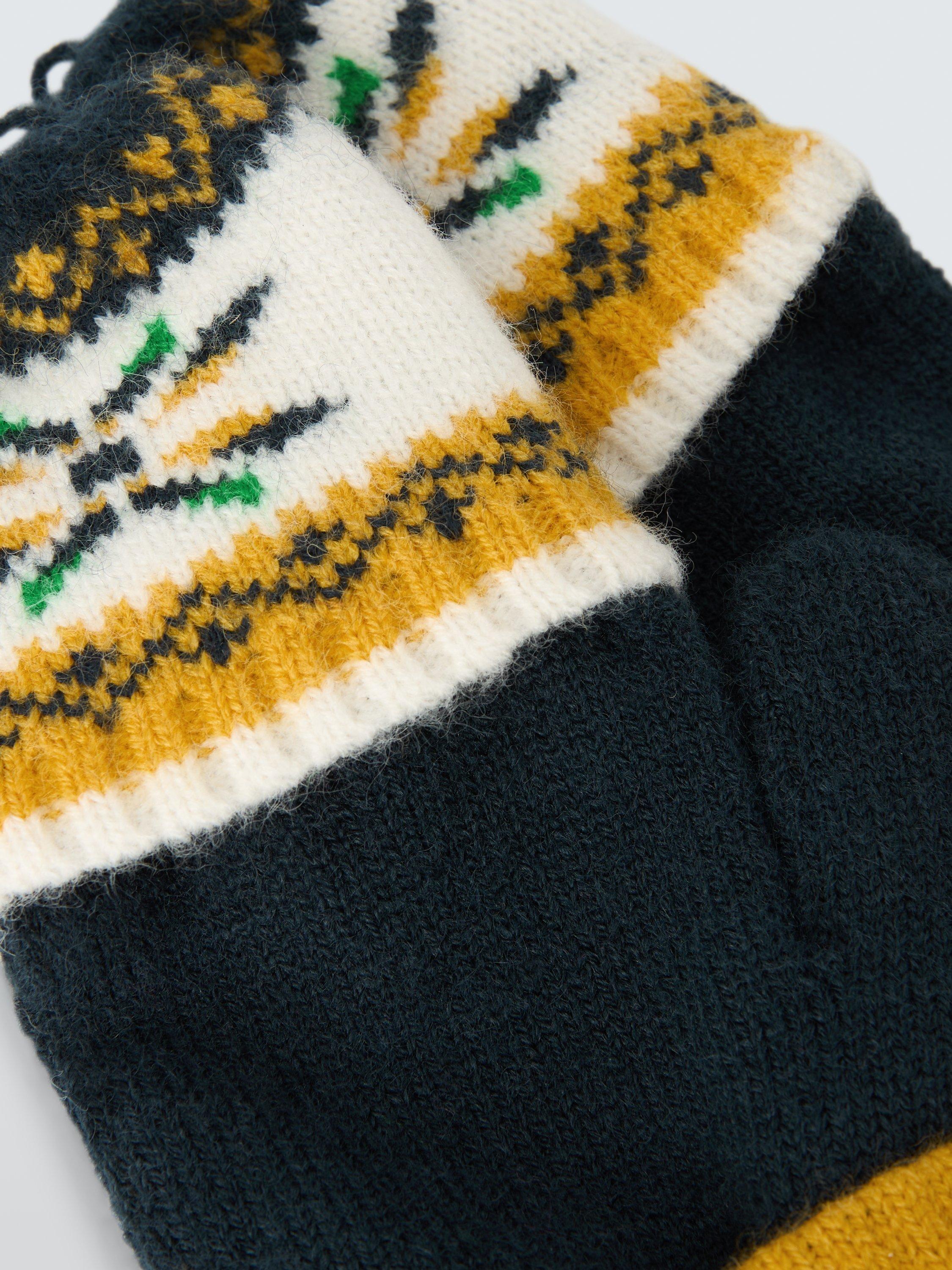 Product image 2 of 5, which shows John Lewis Kids' Fairisle Flip Top Gloves, Yellow Multi, 3-5 years