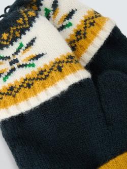 John Lewis Kids' Fairisle Flip Top Gloves, Yellow Multi - view 2, Yellow Multi