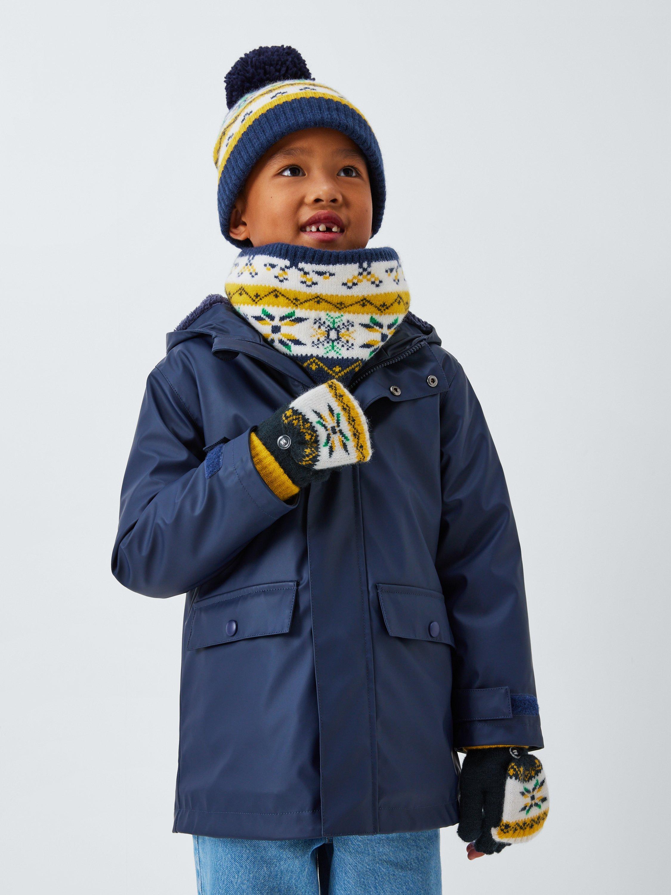 Product image 5 of 5, which shows John Lewis Kids' Fairisle Flip Top Gloves, Yellow Multi, 3-5 years
