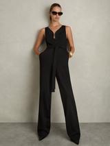 Reiss Emma Ladder Trim Detail Sleeveless Wide-Leg Jumpsuit
