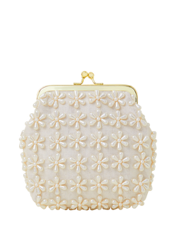 Angels by Accessorize Kids' Floral Pearl Clip Bag, Ivory, Ivory