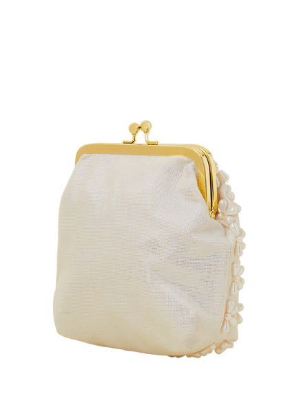 Angels by Accessorize Kids' Floral Pearl Clip Bag, Ivory - view 2, Ivory