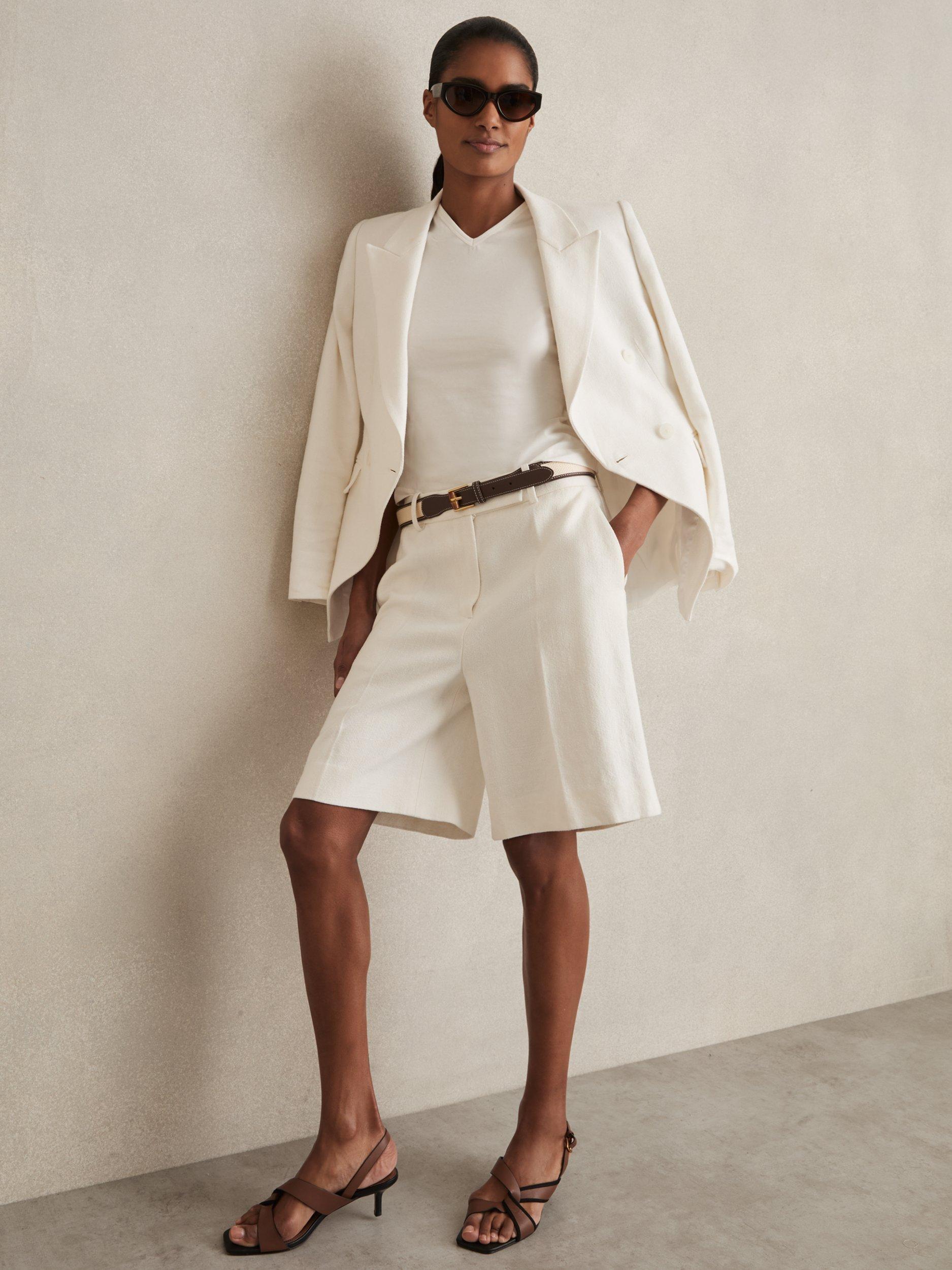 Product image 4 of 5, which shows Reiss Clara Racerback Vest Top, White, XS