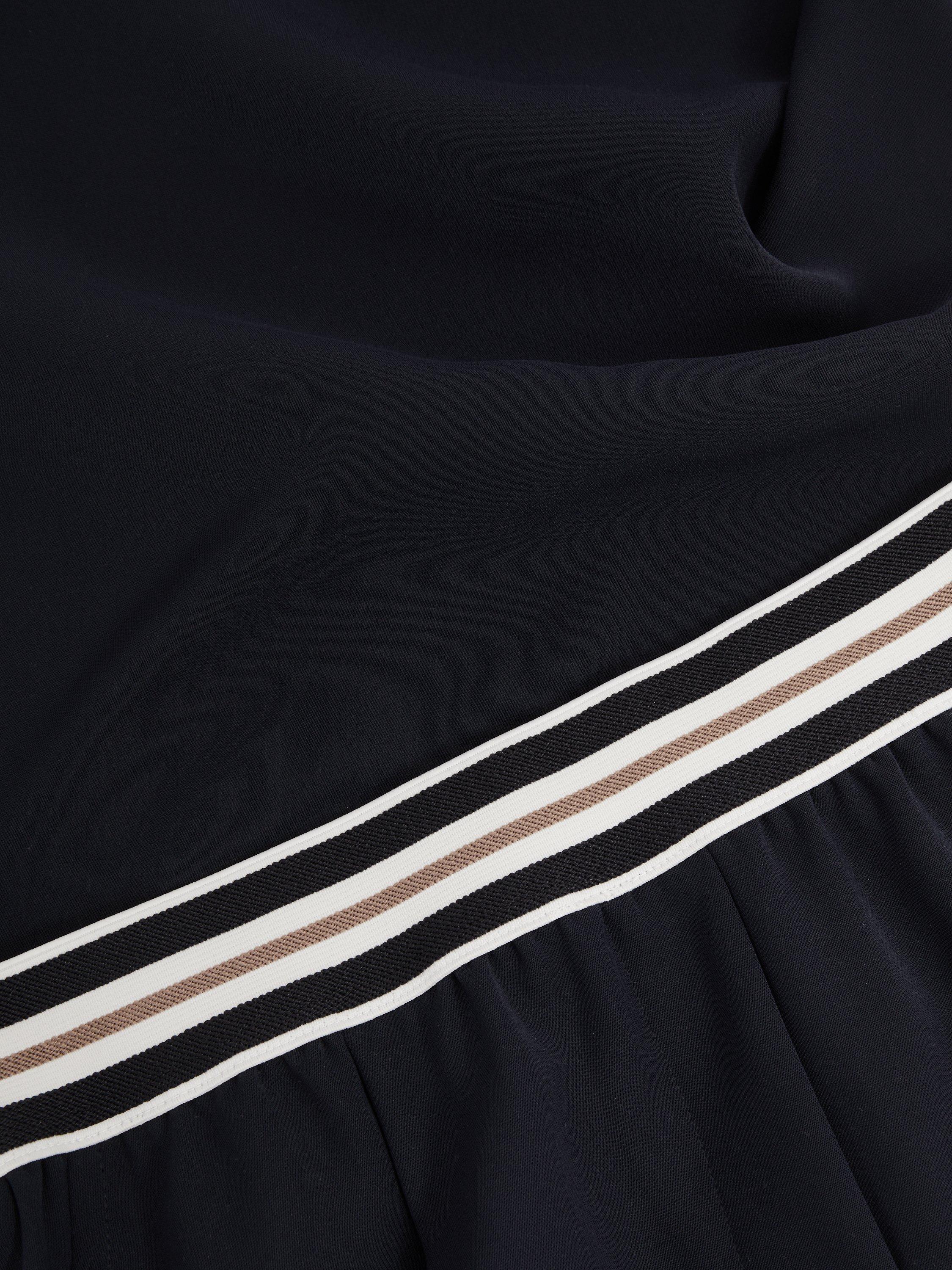 Product image 2 of 5, which shows Reiss Abs Stripe Waist Wide Leg Trousers, Navy, 8R