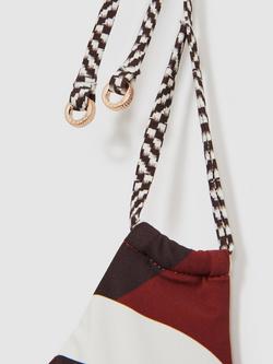 Reiss Rue Abstract Bikini Top, Brown/Multi - view 2, Brown/Multi