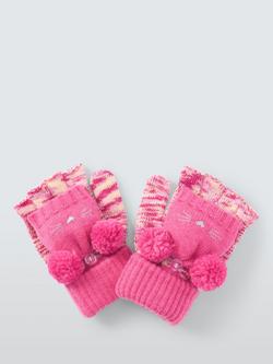 John Lewis Kids' Cat Flip Top Gloves, Pink, Pink