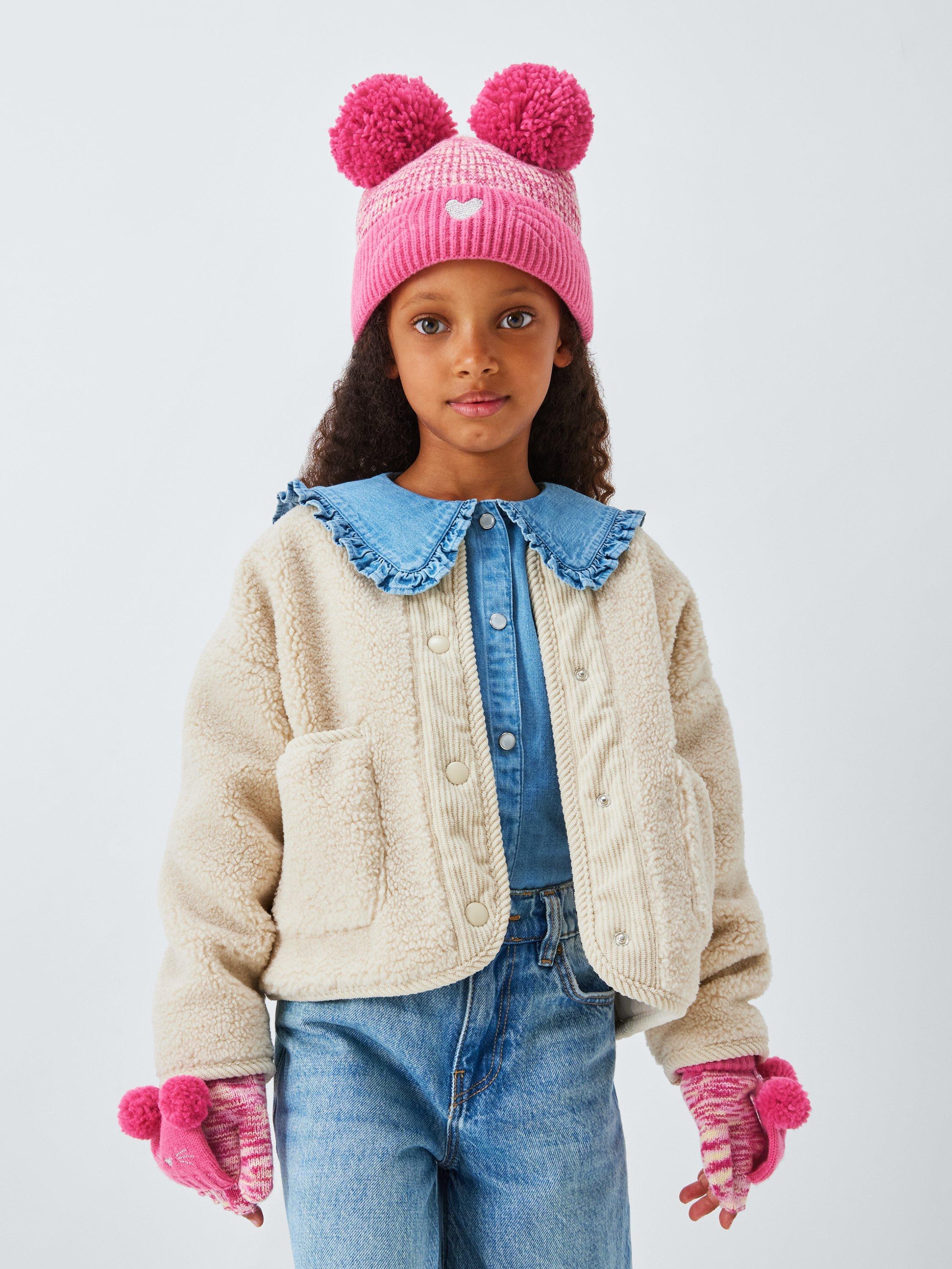Product image 5 of 5, which shows John Lewis Kids' Cat Flip Top Gloves, Pink, 3-5 years
