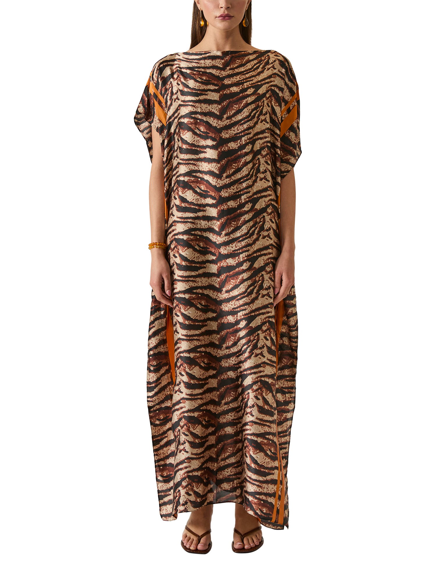 James Lakeland Zebra Stripe Print Maxi Kaftan, Multi