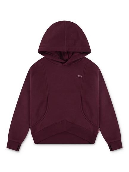 Levi's Kids' Cotton Blend Batwing Logo Relaxed Hoodie, Chocolate Truffle, Chocolate Truffle