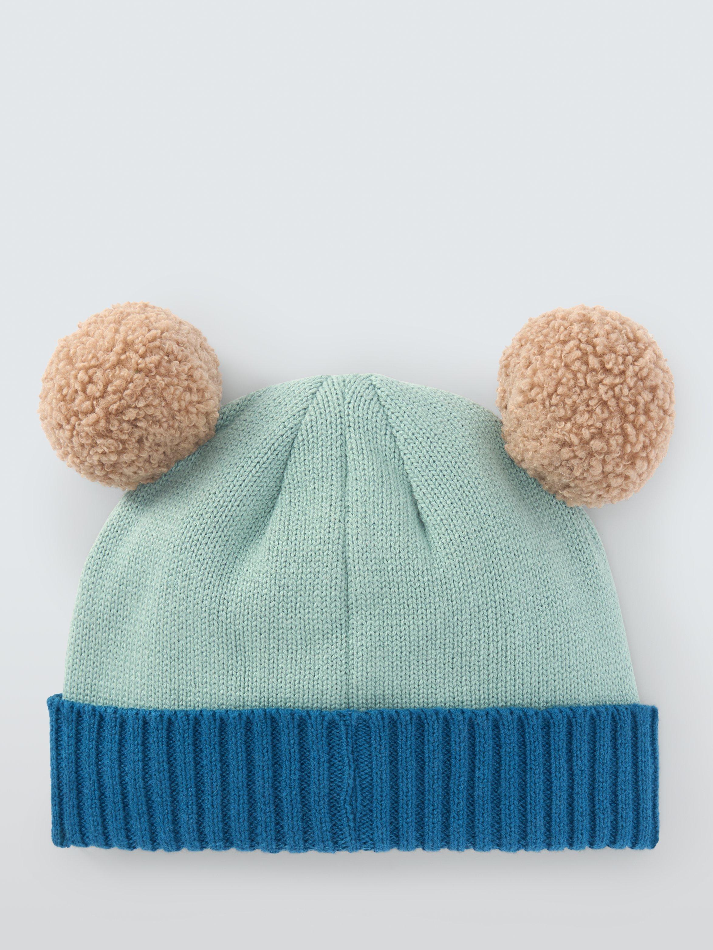 Product image 2 of 3, which shows John Lewis Baby Lion Beanie Hat, Multi Blue, 0-3 months