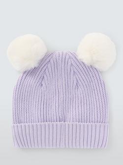 John Lewis Baby Dalmation Beanie Hat, Purple - view 2, Purple