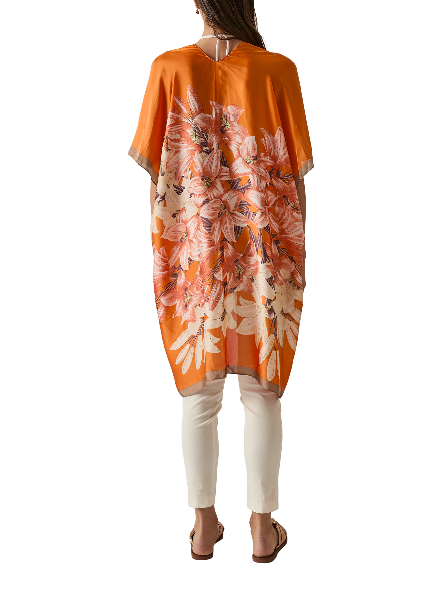 Product image 2 of 6, which shows James Lakeland Floral Print Kaftan, Orange, One Size