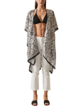 James Lakeland Abstract Rose Kaftan, Black/White