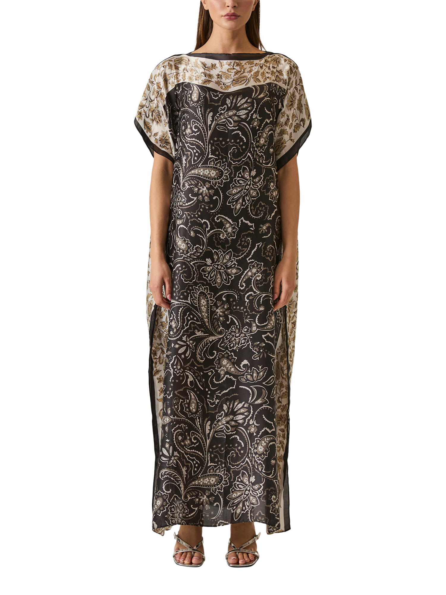 James Lakeland Floral Paisley Maxi Kaftan, Black