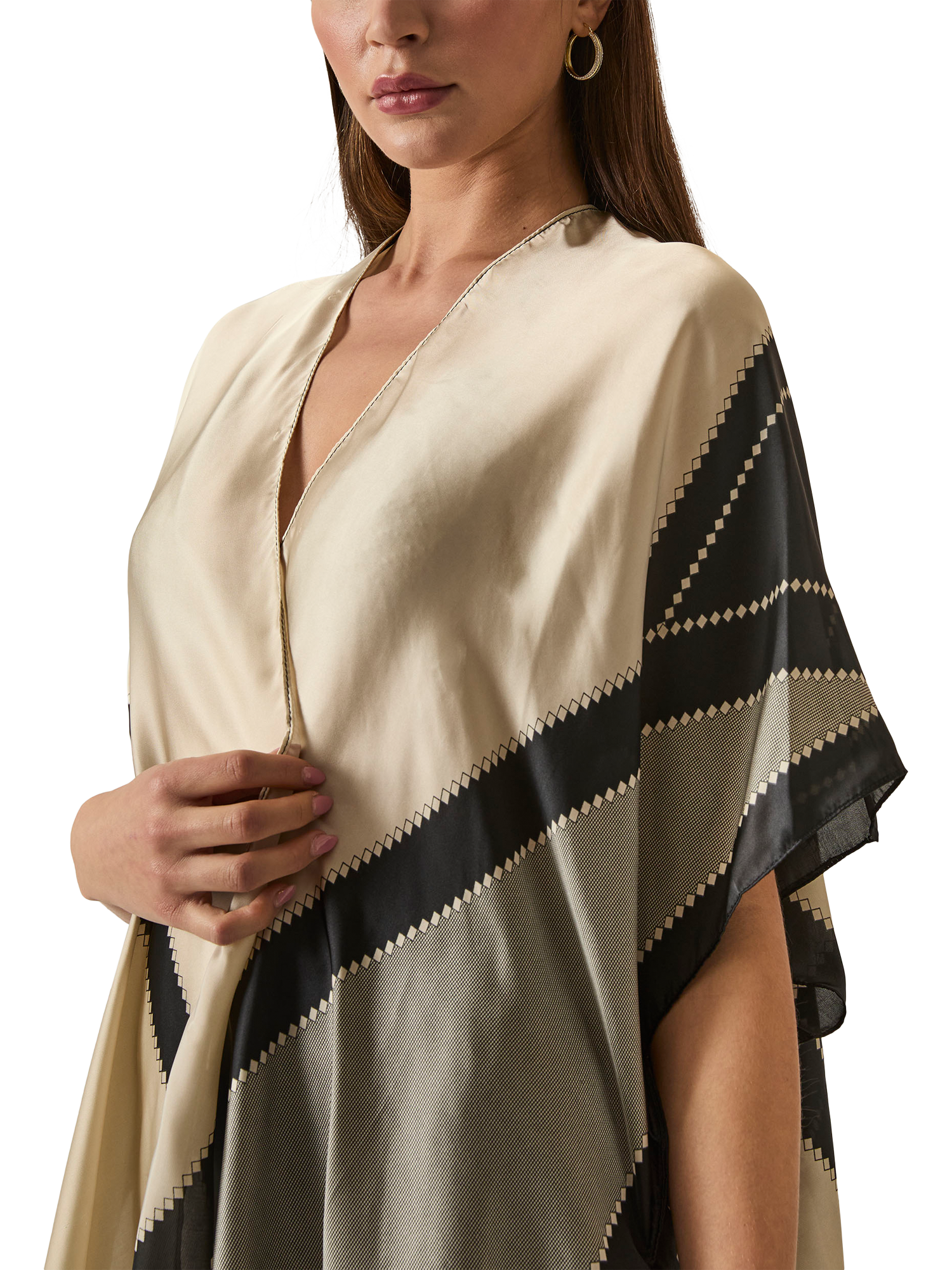 Product image 4 of 6, which shows James Lakeland Geometric Kaftan, Mutli, One Size