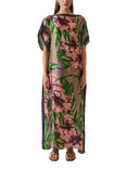 James Lakeland Floral Maxi Kaftan, Green
