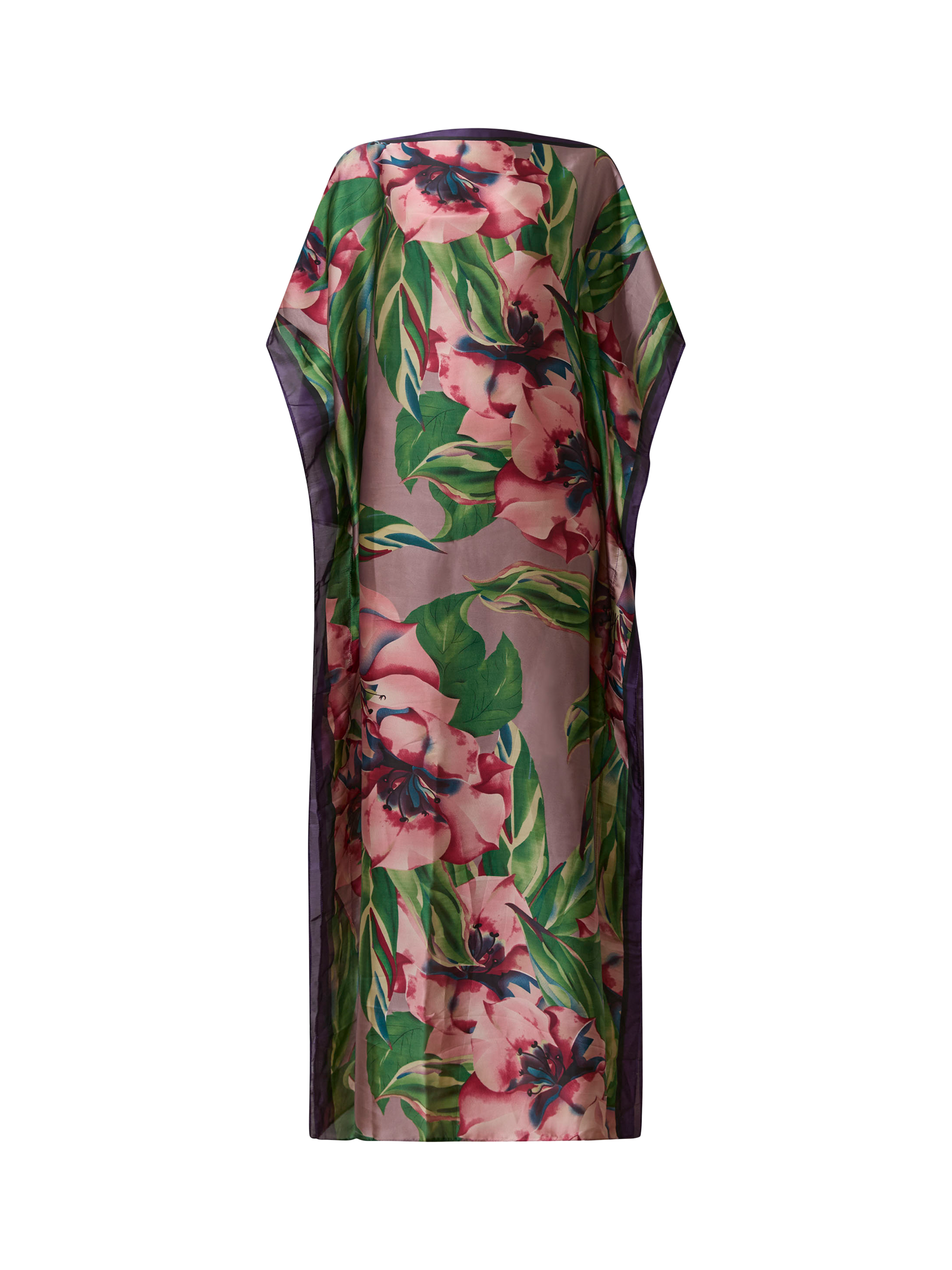 Product image 7 of 7, which shows James Lakeland Floral Maxi Kaftan, Green, One Size