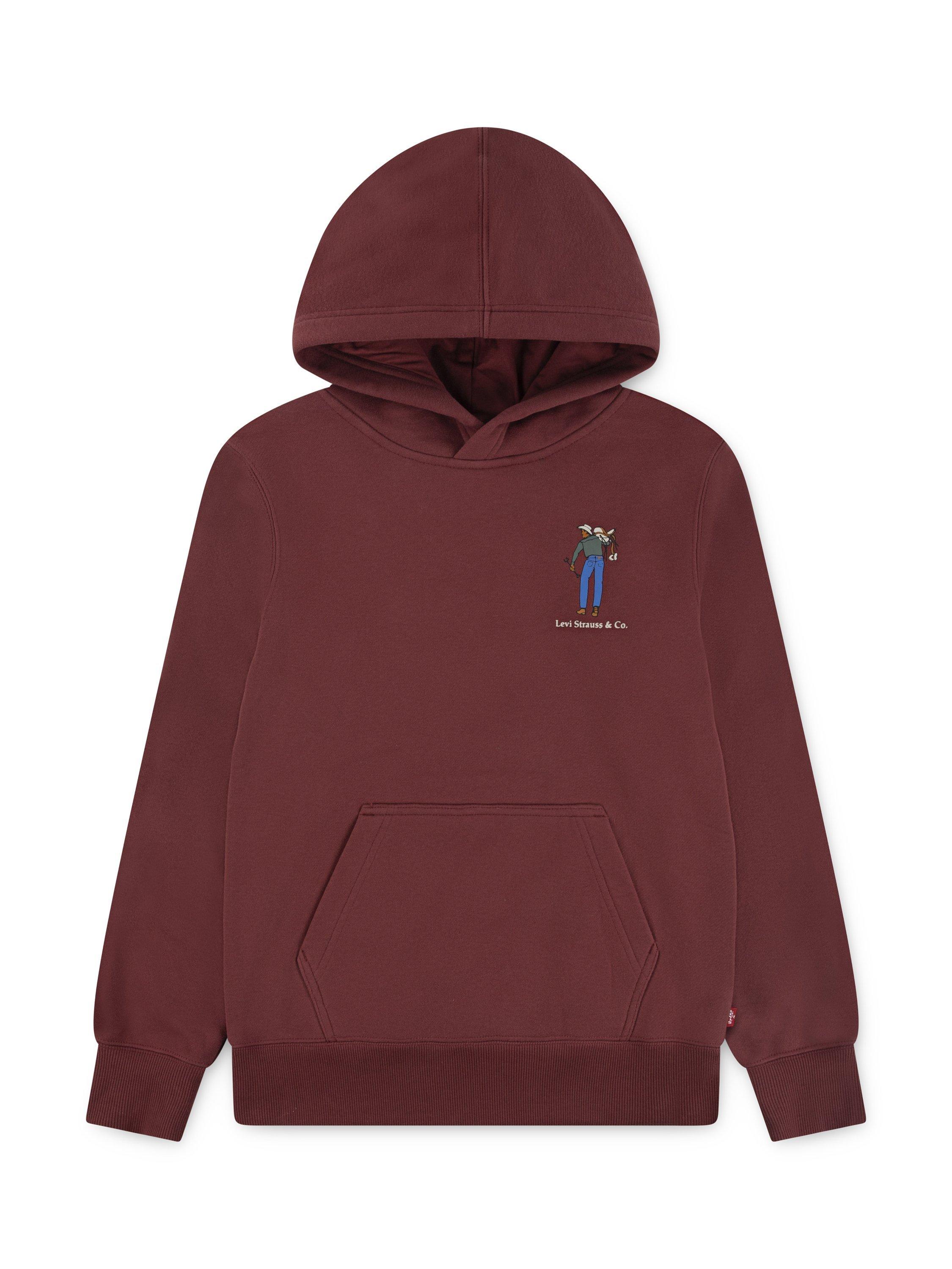 Product image 1 of 3, which shows Levi's Kids' Saddle Ready Cotton Blend Hoodie, Red Pear, 10 years