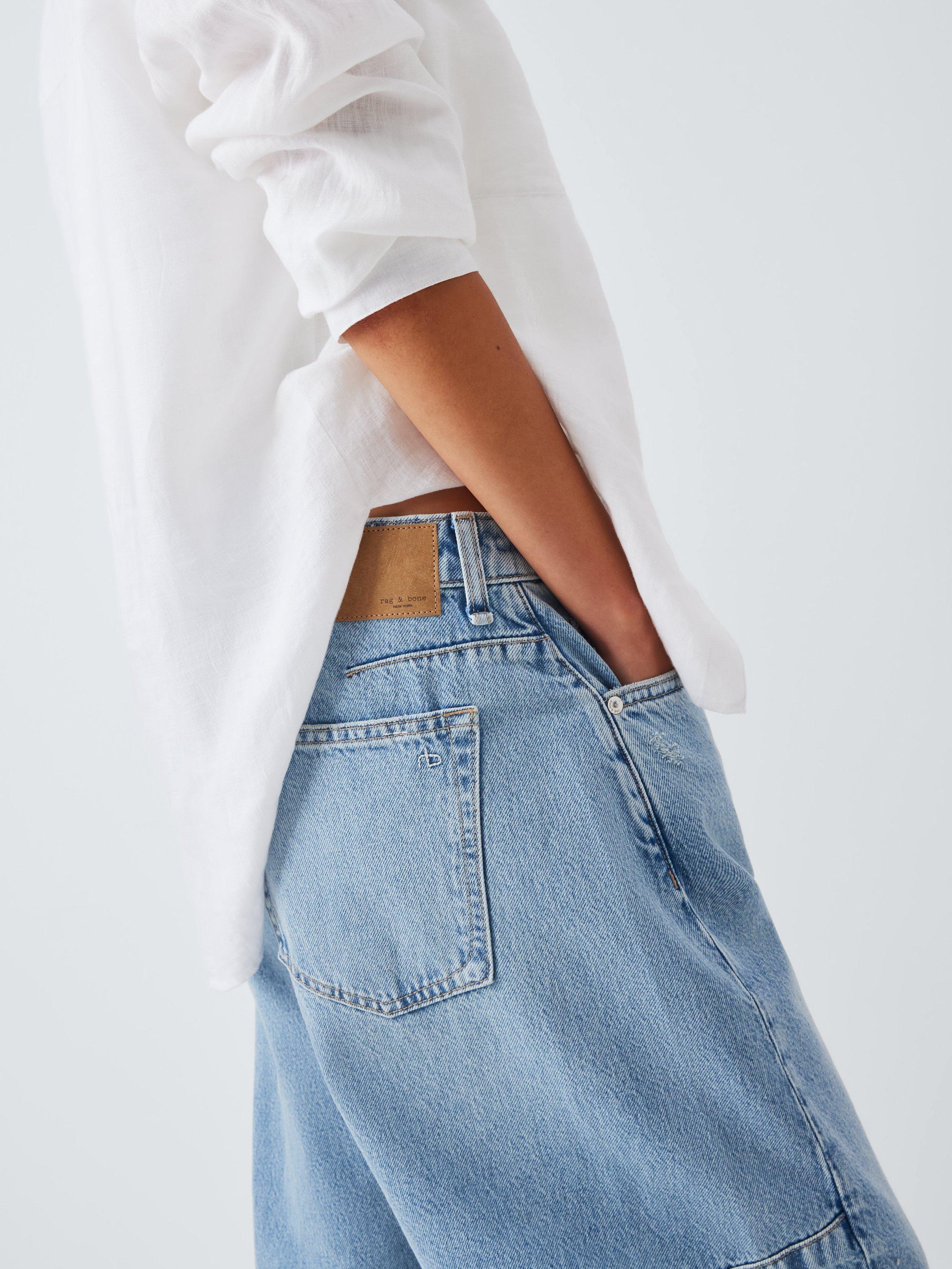 Product image 6 of 6, which shows rag & bone Charlie Barrel Leg Jeans, Light Blue, 25