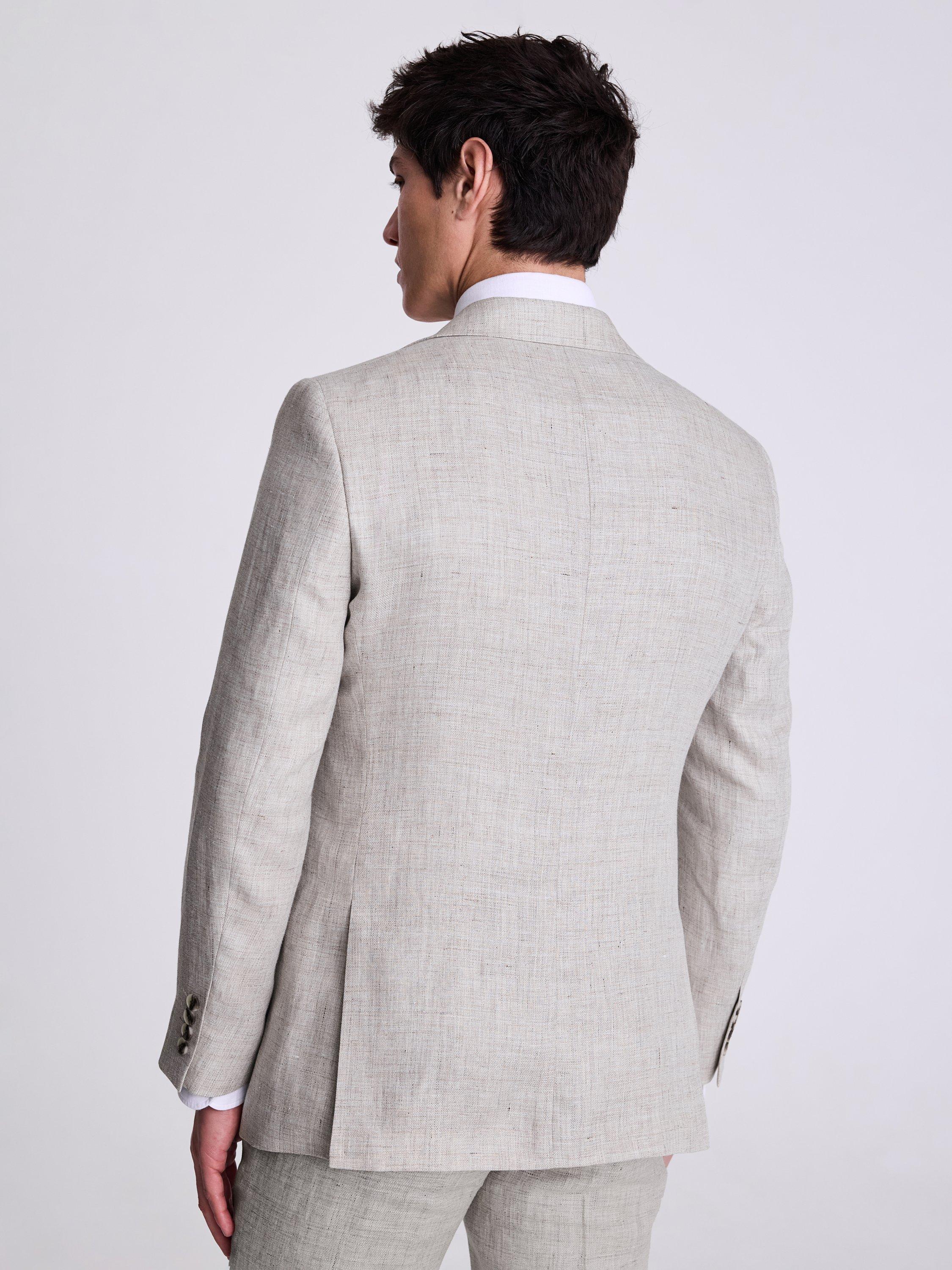 Product image 2 of 4, which shows Moss Tailored Fit Linen Suit Jacket, Beige, 36S