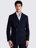 Moss Relaxed Fit Double Breasted Suit Jacket, Blue