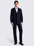 Moss Relaxed Fit Double Breasted Suit Jacket, Blue