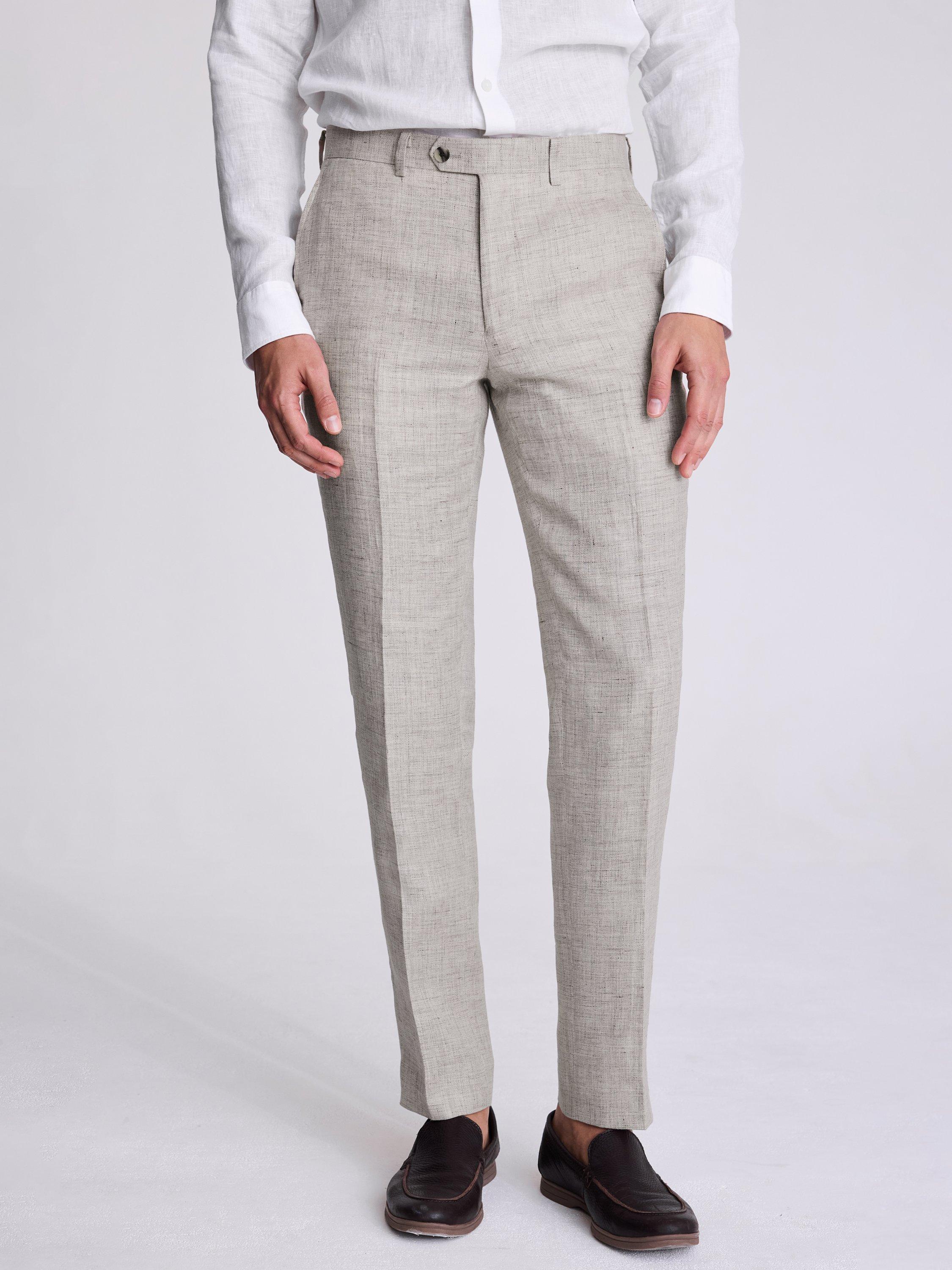 Product image 1 of 3, which shows Moss Tailored Fit Linen Suit Trousers, Beige, 30S