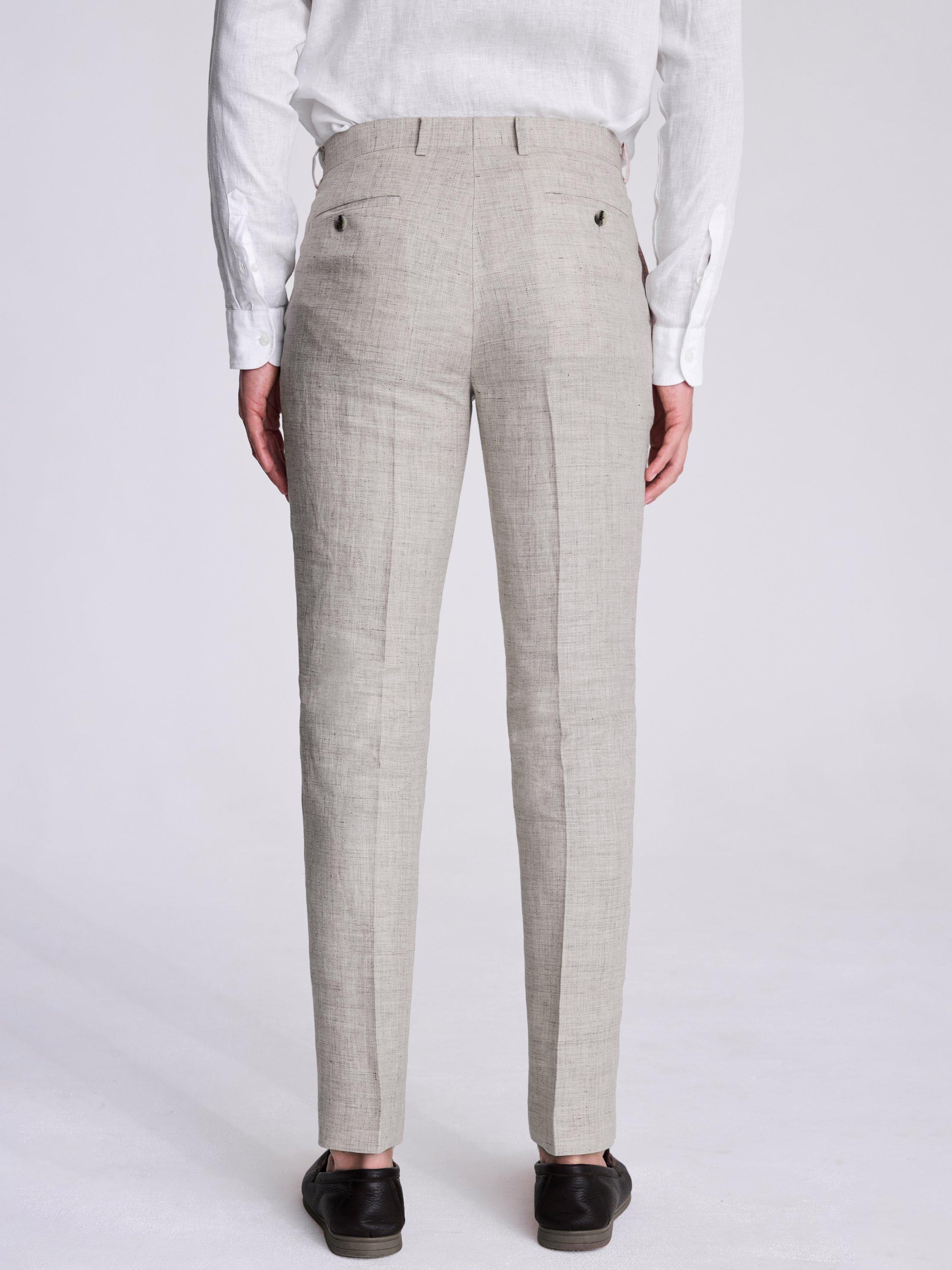 Product image 2 of 3, which shows Moss Tailored Fit Linen Suit Trousers, Beige, 30S