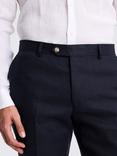 Moss Slim Fit Linen Rich Suit Trousers, Navy