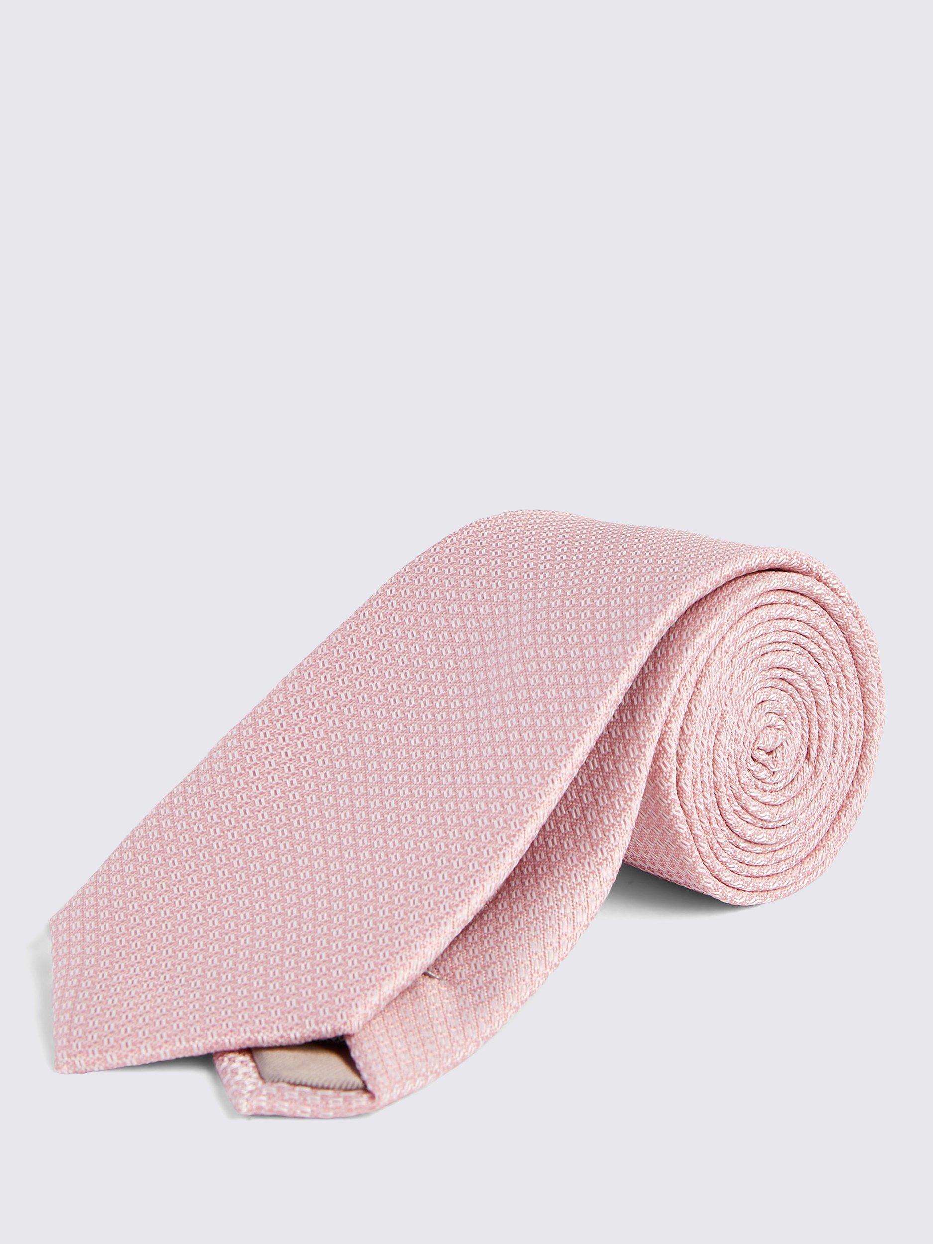 Product image 1 of 2, which shows Moss Recycled Textured Tie, Dusty Pink
