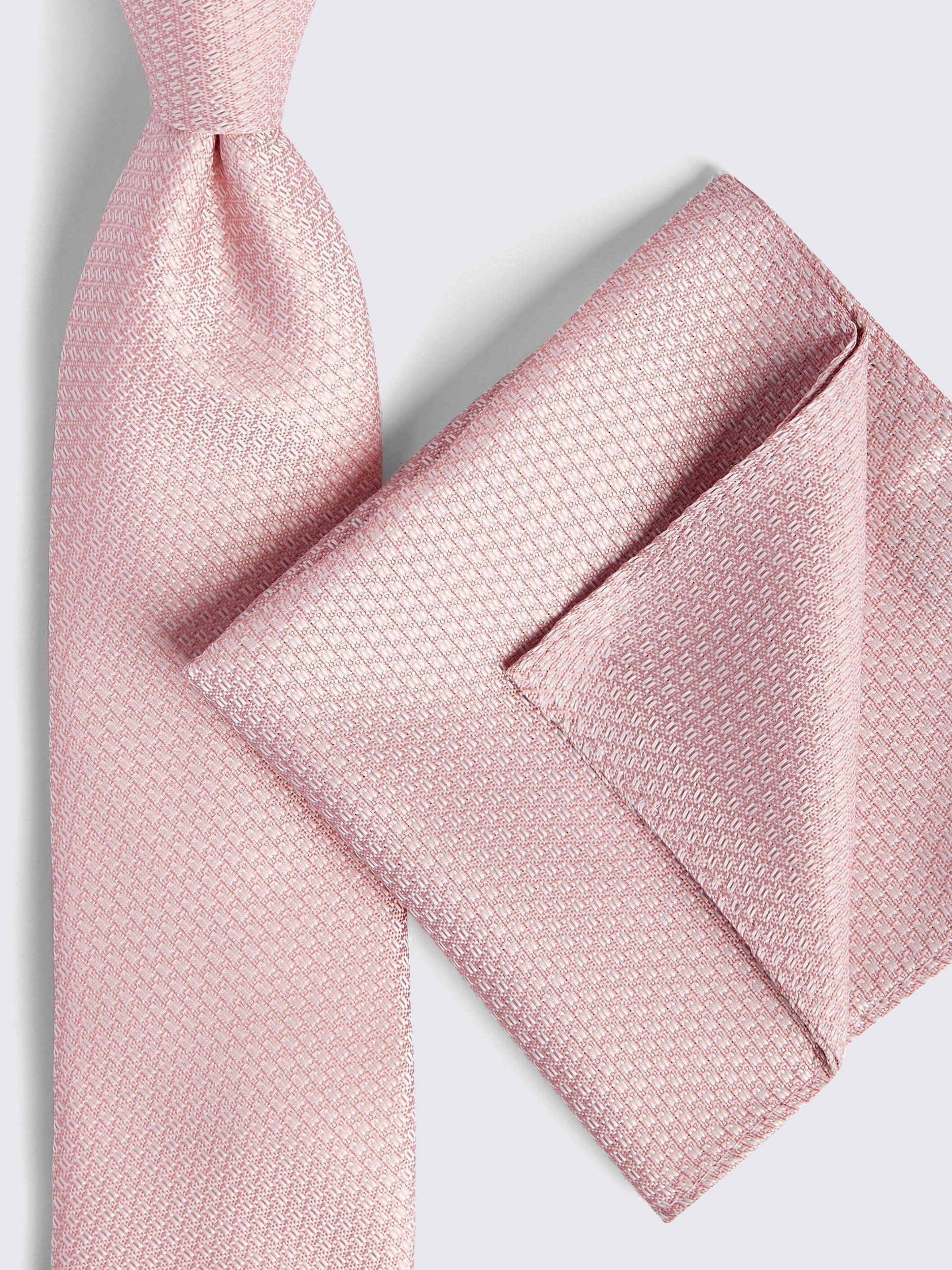 Product image 2 of 2, which shows Moss Recycled Textured Tie, Dusty Pink