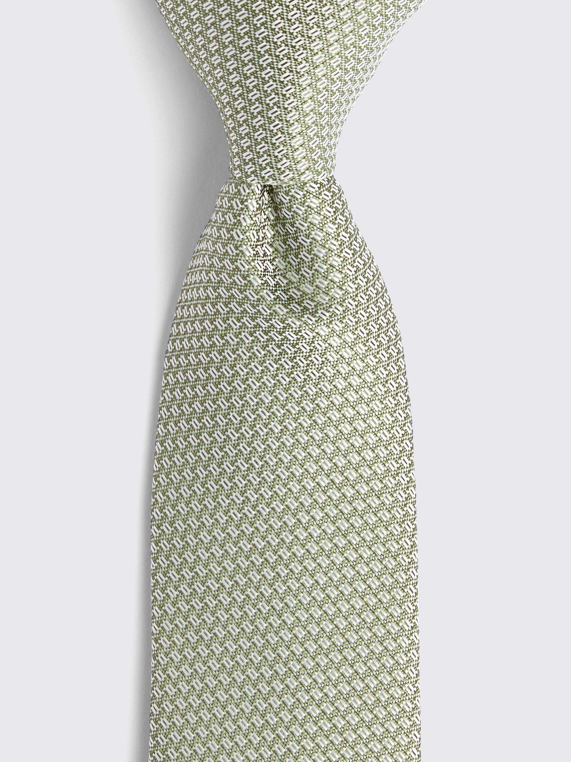 Product image 2 of 3, which shows Moss Recycled Textured Tie, Sage