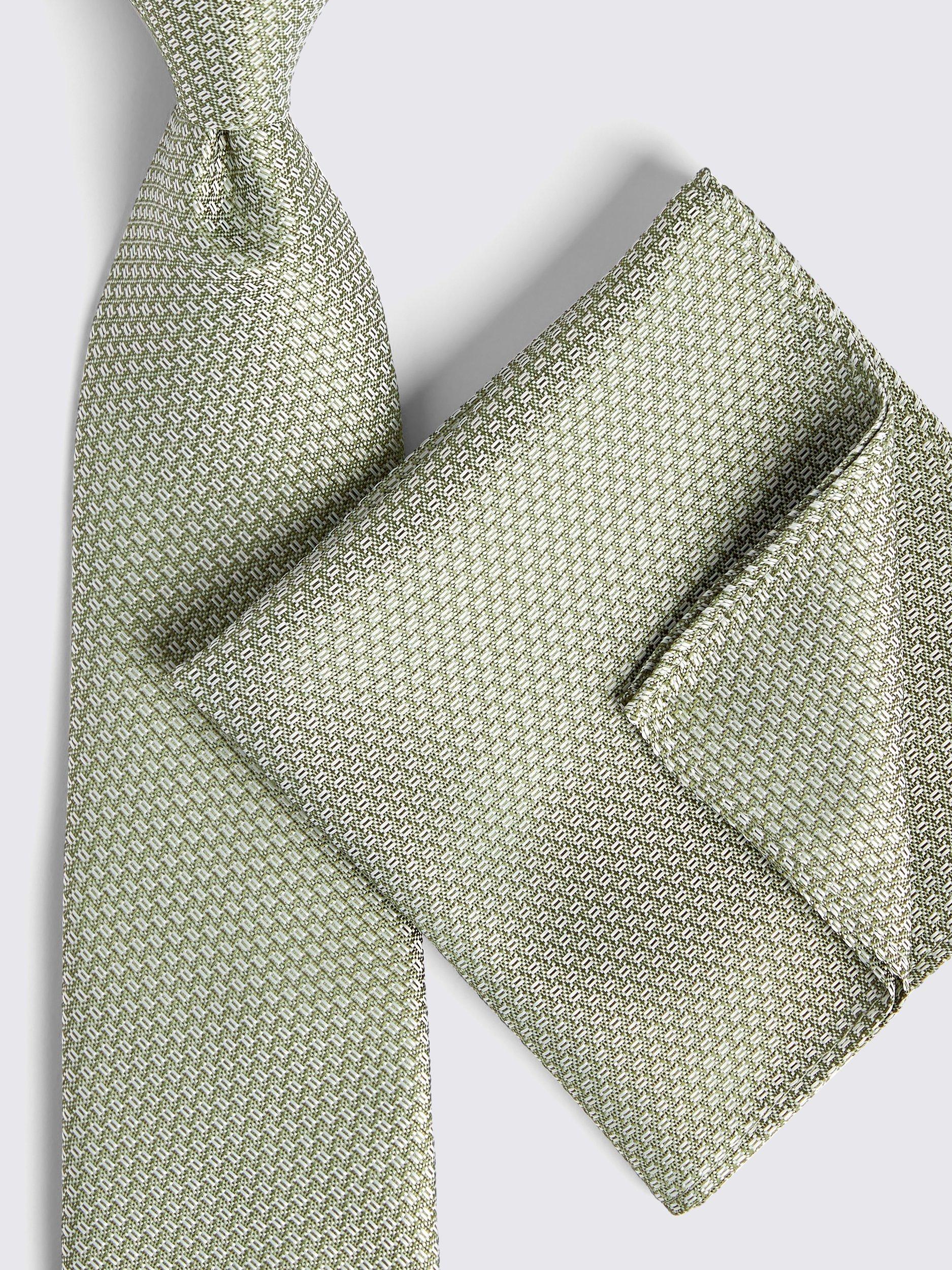 Product image 3 of 3, which shows Moss Recycled Textured Tie, Sage