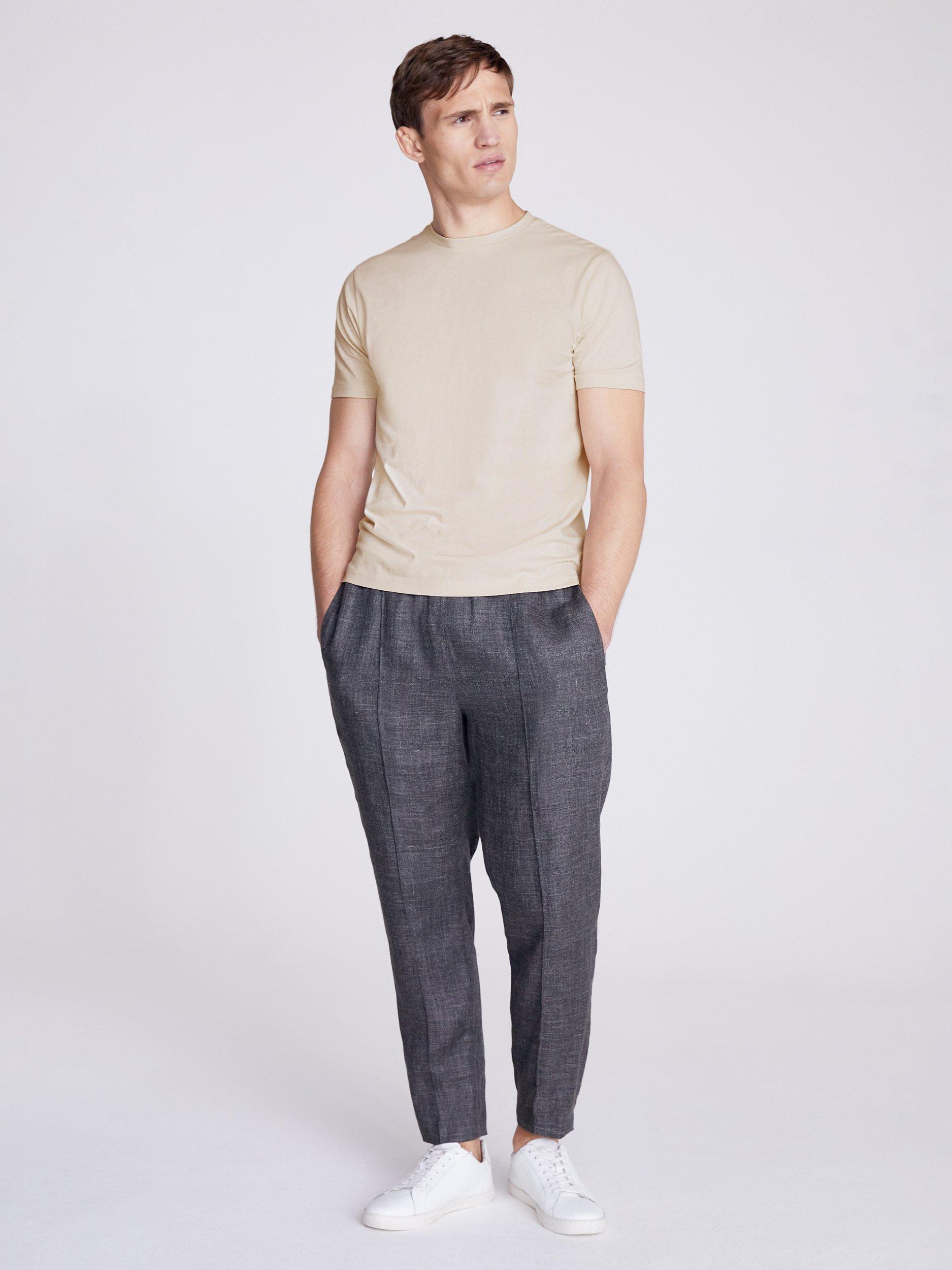 Product image 2 of 3, which shows Moss Cotton Regular Fit Short Sleeve Crew Neck T-Shirt, Ecru, S