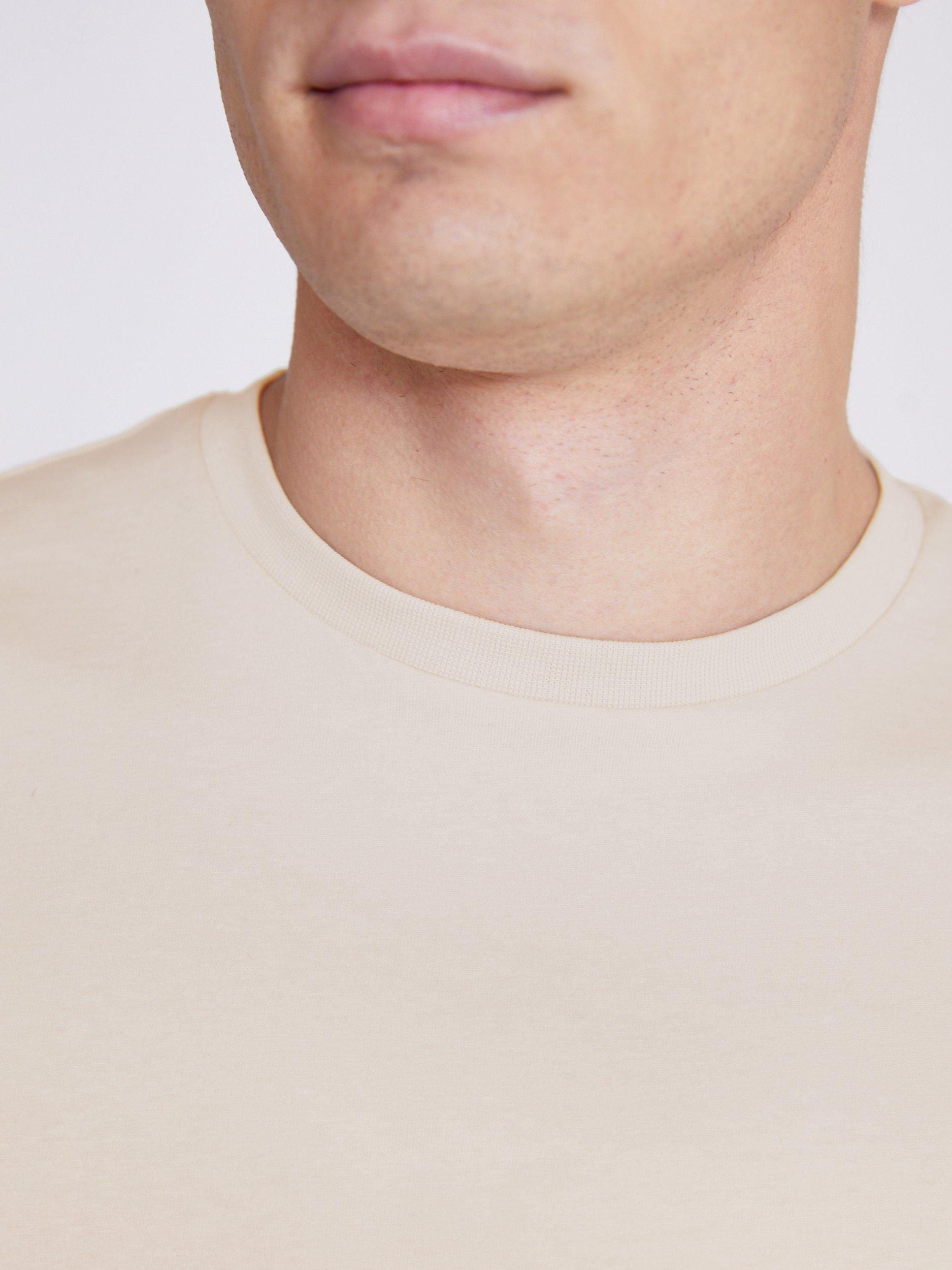 Product image 3 of 3, which shows Moss Cotton Regular Fit Short Sleeve Crew Neck T-Shirt, Ecru, S