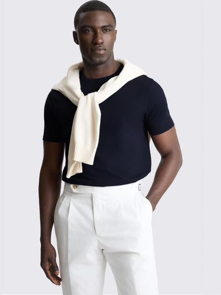 Moss Cotton Crew Neck T-Shirt, Navy