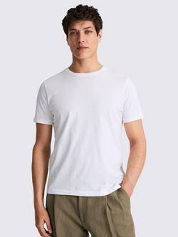 Moss Cotton Regular Fit Short Sleeve Crew Neck T-Shirt, White