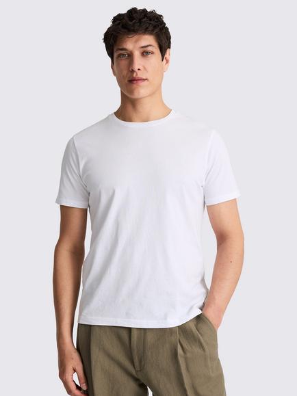 Moss Cotton Crew Neck T-Shirt, White