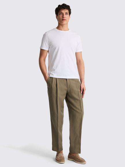 Moss Cotton Crew Neck T-Shirt - view 2, White
