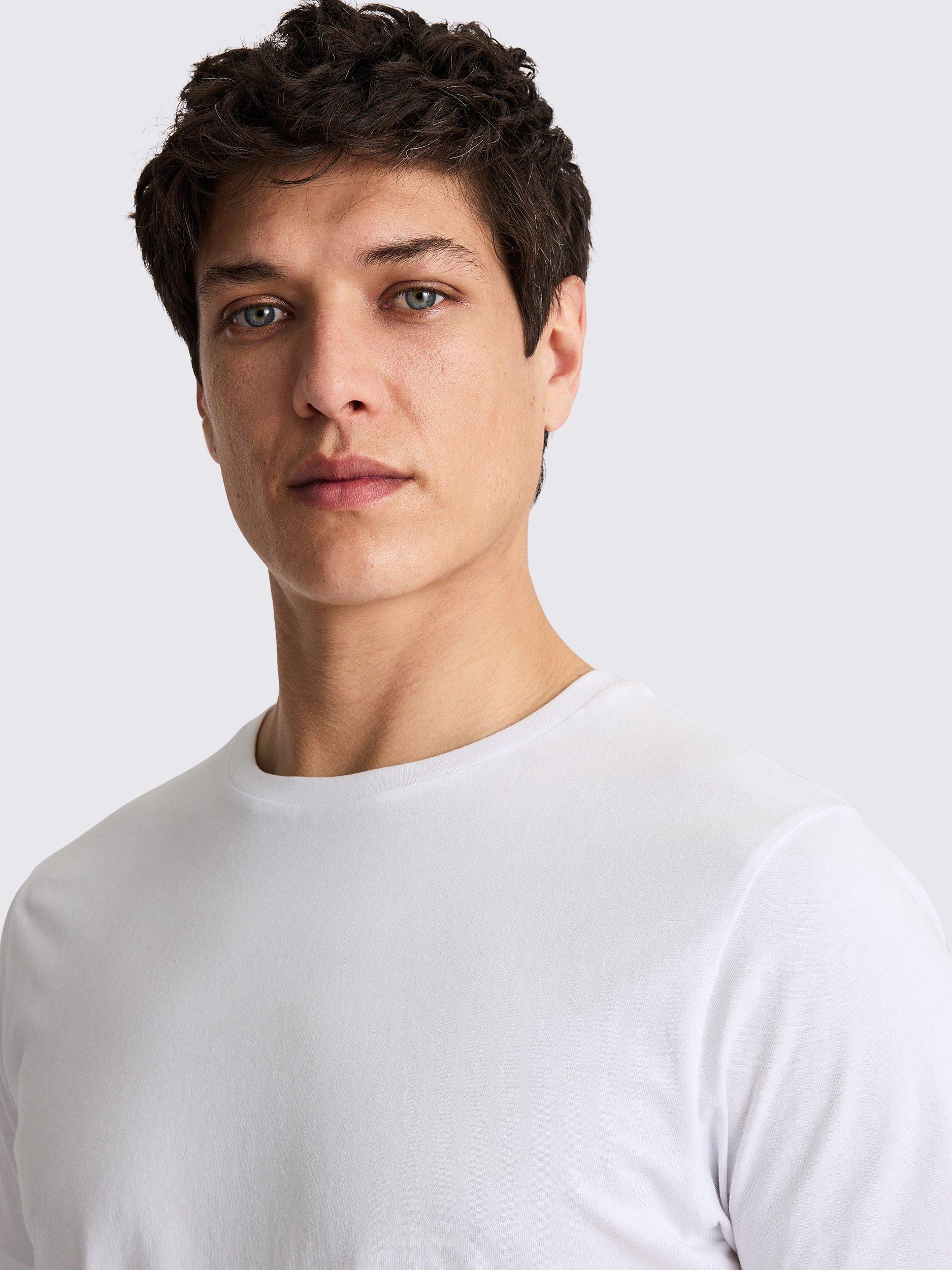 Product image 3 of 3, which shows Moss Cotton Regular Fit Short Sleeve Crew Neck T-Shirt, White, S