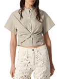 rag & bone Gretchen Stripe Poplin Shirt, Beige/White
