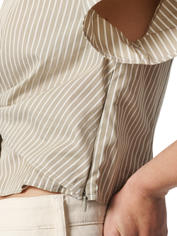 rag & bone Gretchen Stripe Poplin Shirt, Beige/White - view 2, Beige/White