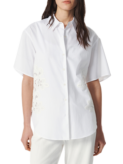 rag & bone Amy Cotton Lace Oversized Shirt, White, White