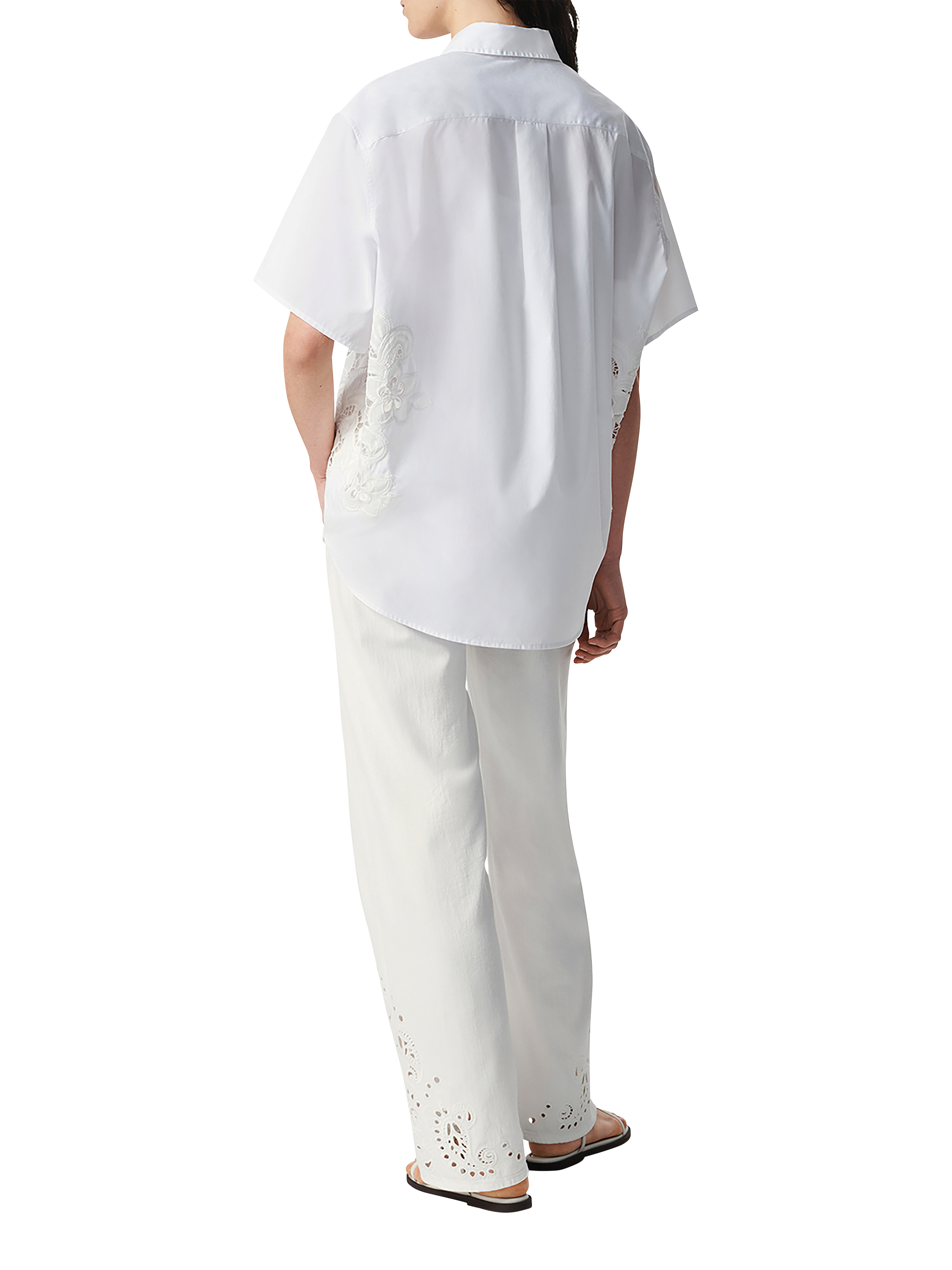 Product image 2 of 6, which shows rag & bone Amy Cotton Lace Oversized Shirt, White, XS